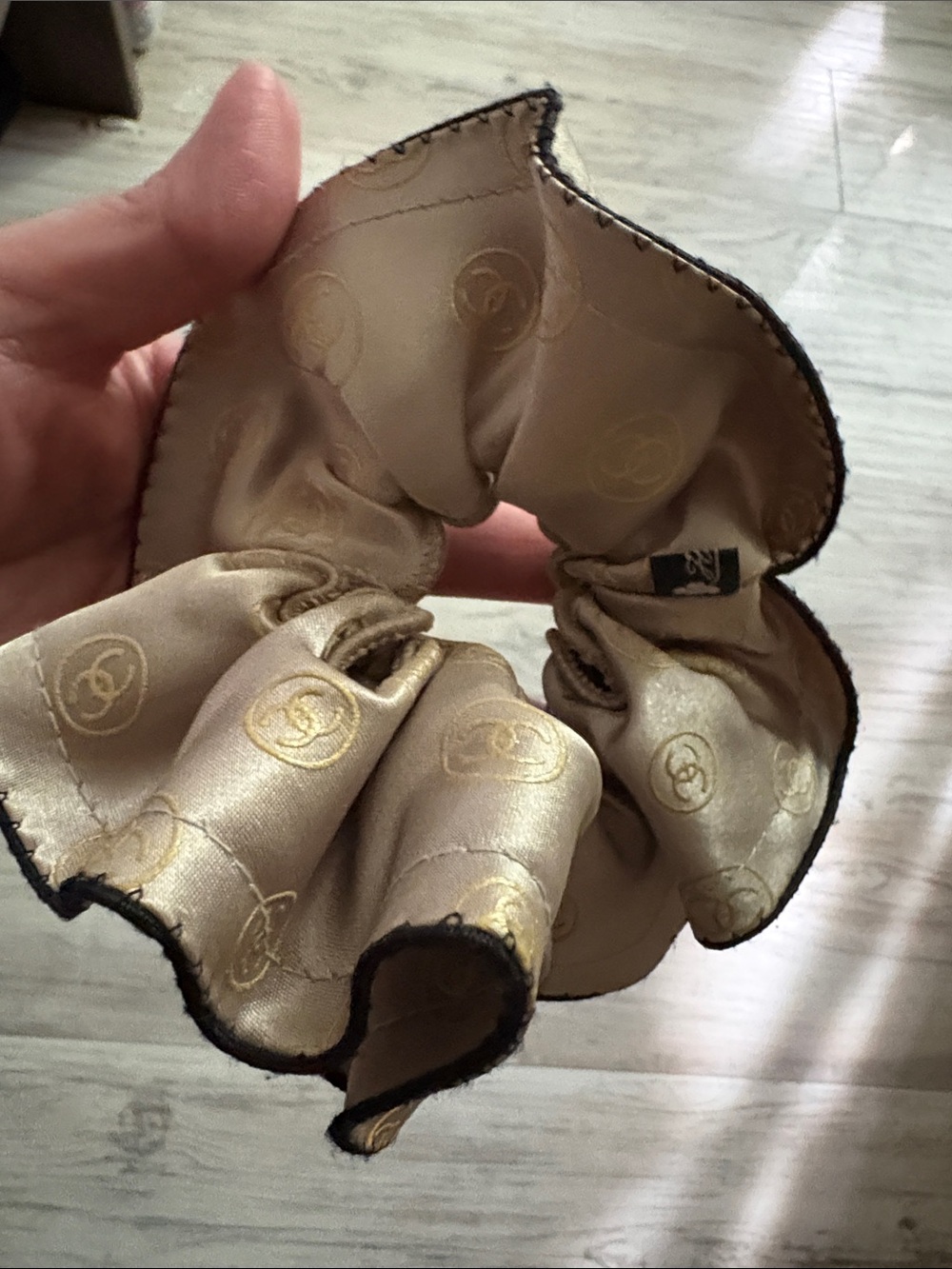 Chanel Silk Scarf Hair Scrunchie new